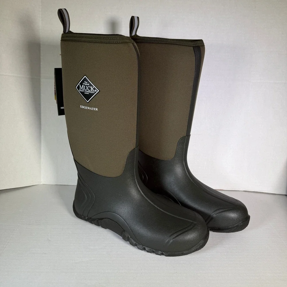 Muck Boot Edgewater Original Mens 14 Moss Black Waterproof Neoprene EWH333T